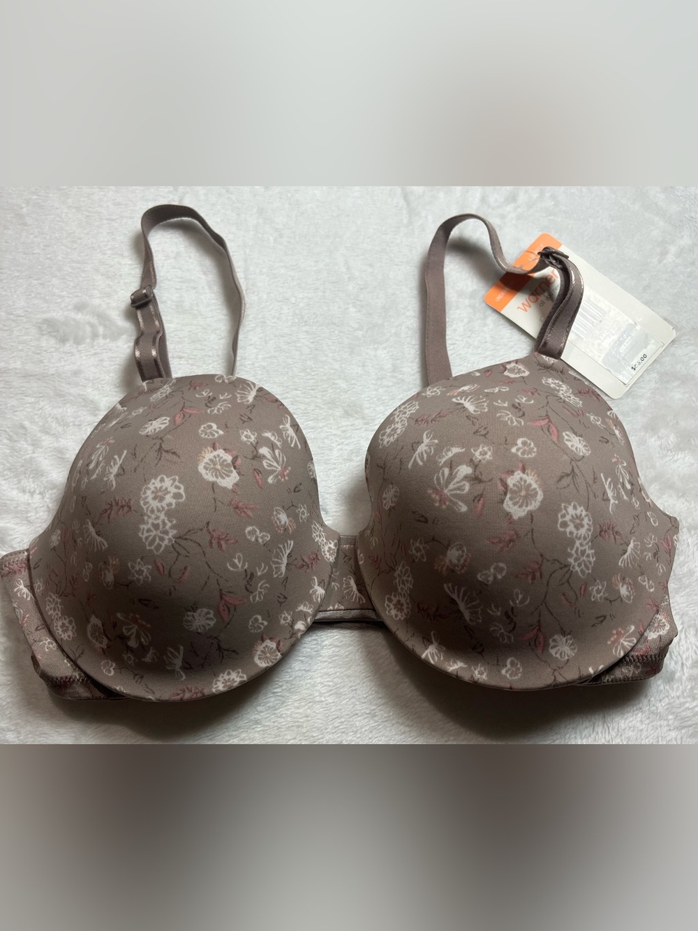 Warner's Women's T-Shirt Bra 34 C Gray Underwire Lightly Lined Full Coverage New